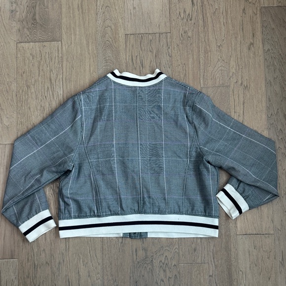 Who What Wear Gray Plaid Bomber Jacket Size 1X - Picture 5 of 14